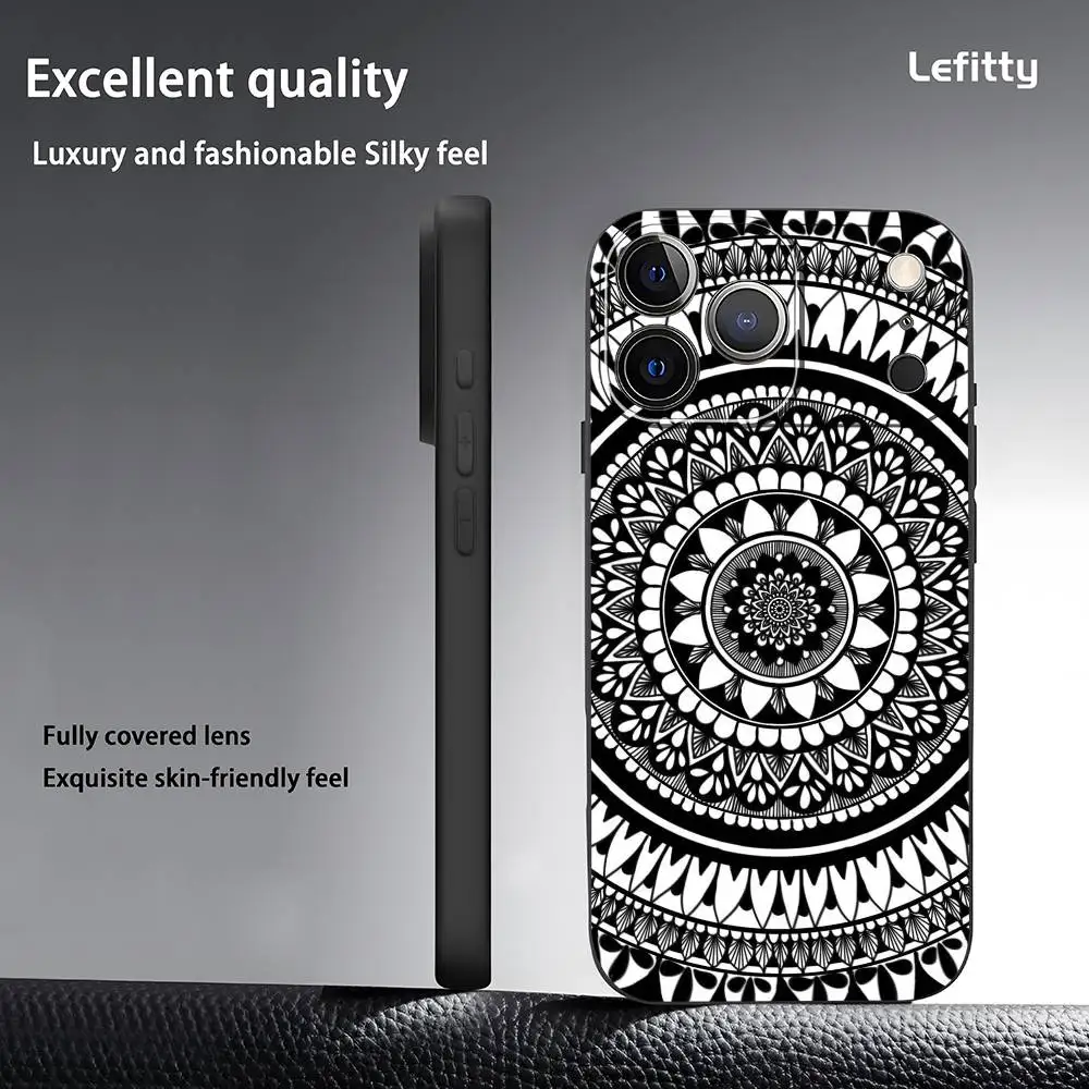 Totem Mandala Colorful Flower phone case for iPhone 17 16 15 14 13 Pro Max Plus Mini Frosted Soft Case Funda Shockproof Cases
