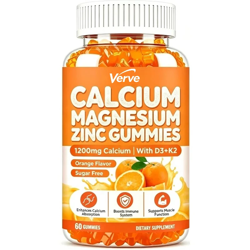 Calcium Soft Candy 1200mg - Calcium Citrate with Vitamin D3, K2, Magnesium, and Zinc for Bone, Immune, and Energy Support
