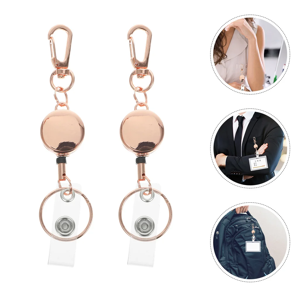 

Key Chain Pendant Retractable Keychain Id Buckle Card Holder for Work Badge Accessories