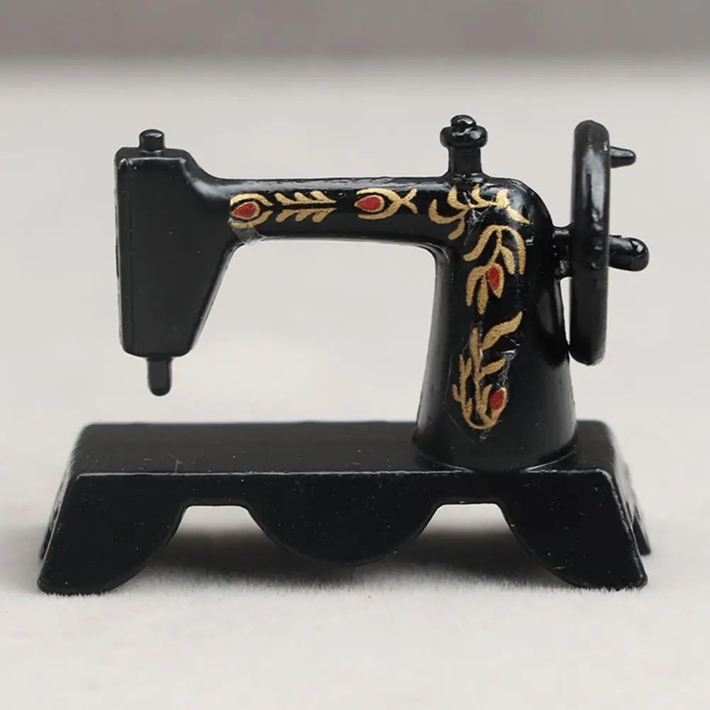 Doll House Ornament Fine Workmanship Universal Miniature Sewing Machine Miniature Dollhouse Sewing Machine Furniture Decor