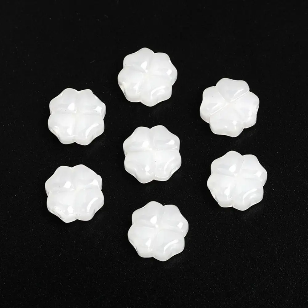 Contas espaçadoras de flores de cristal redondas planas 10x10mm trevo acessórios de vidro em miniatura contas soltas trevo criativo contas soltas