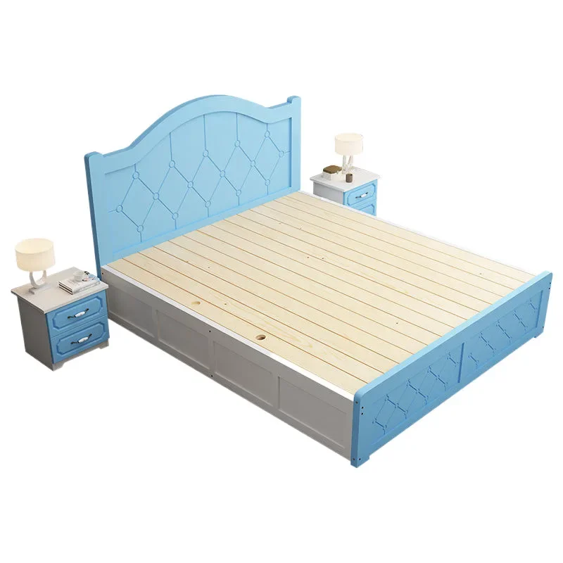 

Solid wood bed Master bedroom White double Air pressure high box bed Box storage Single Modern simplicity