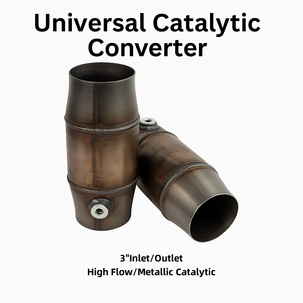 

Universal High-Flow Racing Catalytic Converter EURO4, 200 Cell Metal Core, 3 Inch Inlet & Outlet, Performance Exhaust