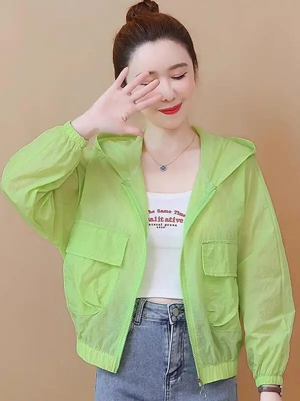 Lightweight Short Sleeveless Women's Summer Hat Sun Protection Clothing Bats' Wing Loose Fit Fashionable Outerwear Coat
