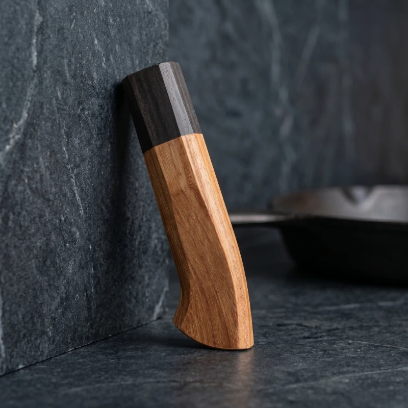 1PC Handle DIY Japanese Style Kitchen Knife Semi-finished Natural Solid Wood Material Octagonal Wooden Handle Scales