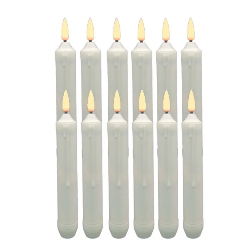 

Christmas Long LED Candles Flameless Battery Powered Pointed Candle Light Decorative Flickering Candle Light for Church Event