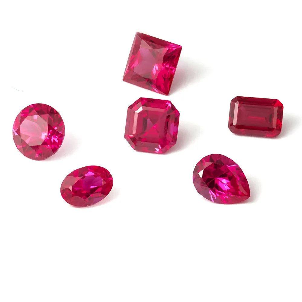 

R.GEM. DIY Diamond VVS Hight Quality Ruby Pear Oval Round Asscher Styles Loose Lab Grown Gemstone for Unique Jewelry Designs
