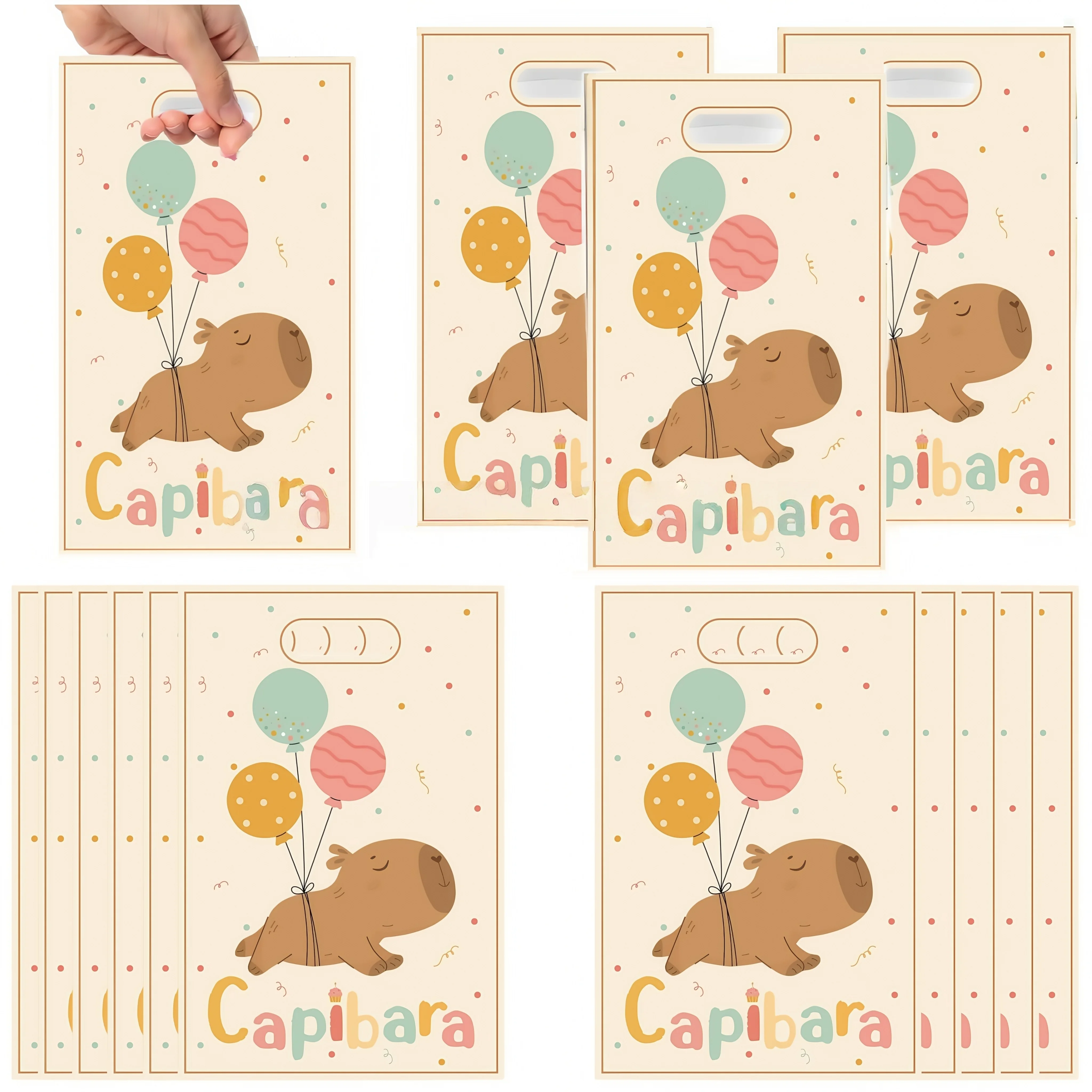 Capybara-Geschenktüte, Capybara-Party-Dekoration, Capybara-Geschenkverpackung, Goodie-Tasche, Süßigkeitentüte, Babyparty, Kinderparty, Gastgeschenke, Zubehör