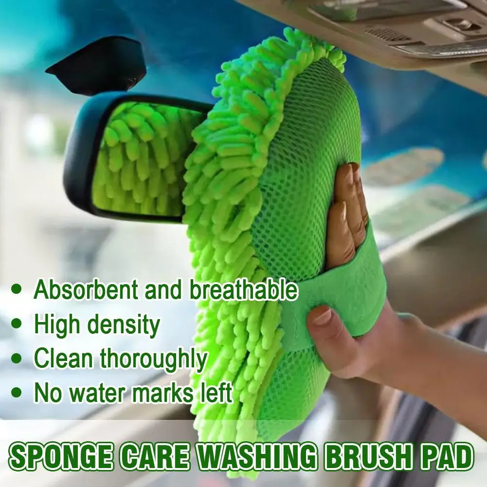 1/2 قطعة قفازات إسفنجة غسيل السيارات سوبر ماصة ستوكات الشنيل المحمولة تنظيف E-الدراجة أداة غسل مجاني قفاز خدش Aut F0V1 #6