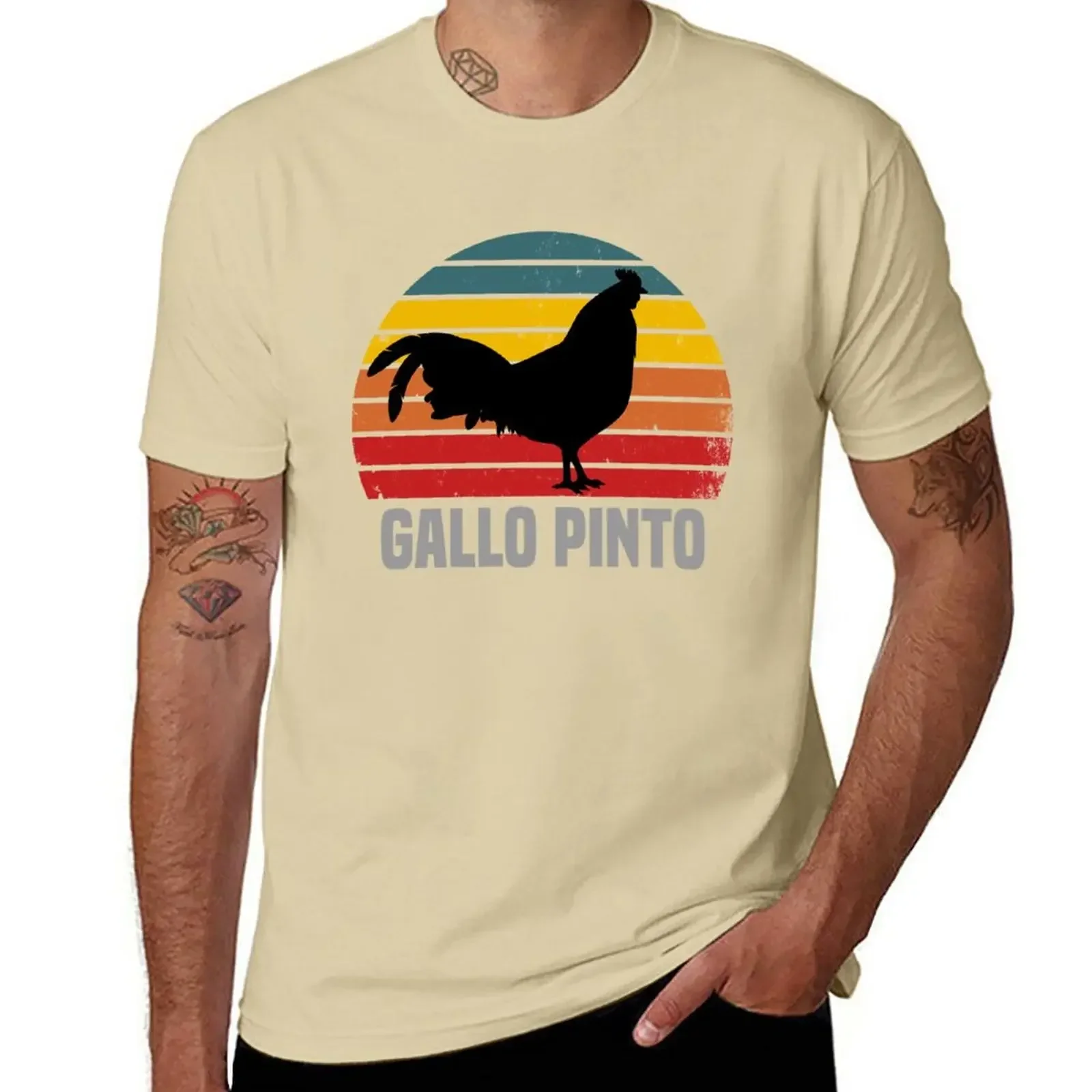 Camiseta blanca Lisa para hombre, bonita sudadera de peso pesado con estampado de anime, Gallo Pinto, nueva camiseta de talla grande para niño