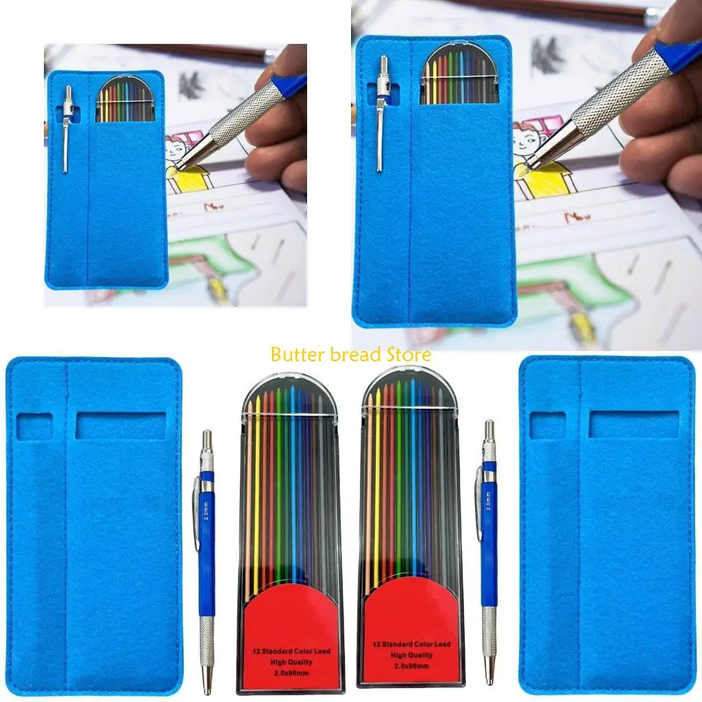 

W89C 2,0 мм автоматический механический карандаш и набор стержней для цветных карандашей для начинающих художников, рисующих