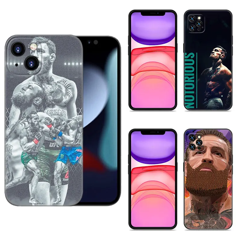 U-Ufc Conor M-McGregor Black Silicone Phone Case For Apple iPhone 12 13 Mini 11 14 15 Pro Max 7 8 Plus X XR XS SE 2020 2022