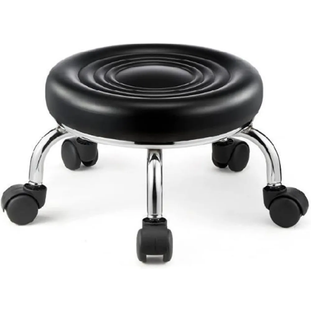 Low Roller Seat Wheel Stool, Heavy-Duty Mechanic Roller Seat 360-degree Swivel Stool, Portable Small Rolling Stool Short Chair