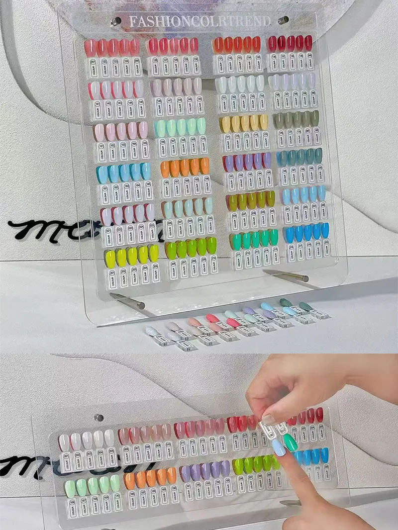 

240/120/100 Tips magnetic support nail Art display stands Gel nails polish Color Testing Double Side Acrylic display board