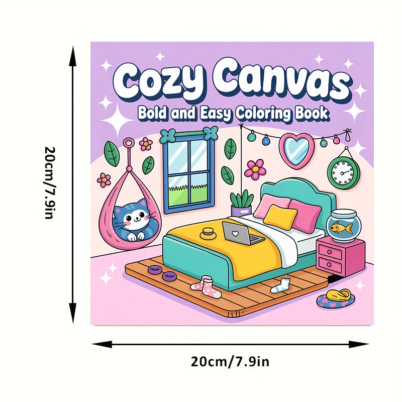 28 Pages Cozy Canvas Coloring Book for Adult Stress Reduction | Colouring Book for Stress Relief and Mood Reduction Valentine