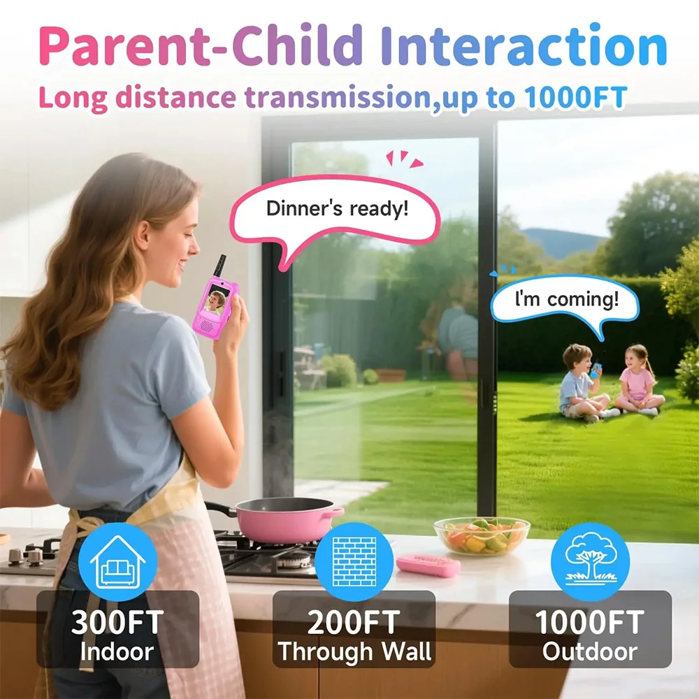 Видео рации для детей, перезаряжаемые переменные таймеры, 2 шт., игрушки для дома и улицы для игр, вечеринки, кемпинга, Рождественский подарок