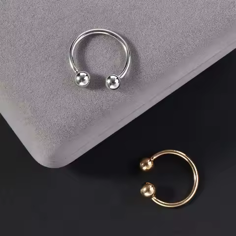Simple Adjustable Gold &amp; Silver Color Geometric Double Ball Rings for Women Open Knuckle Joint Beads Ring Bijou Bague Femme