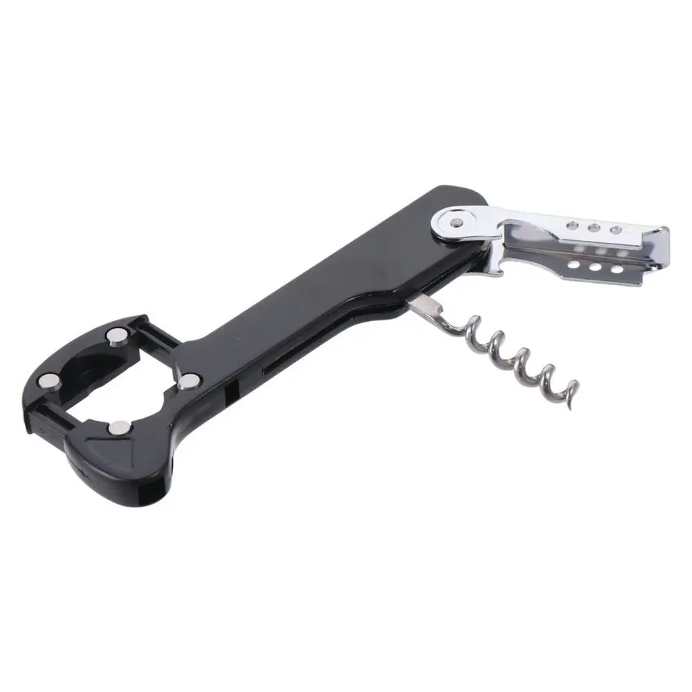 2 pcs Black Multifunctional Red Wine Bottle Opener Three in One 5.7 Inches Red Wine Bottle Opener Three in One Bottle Opener Bar
