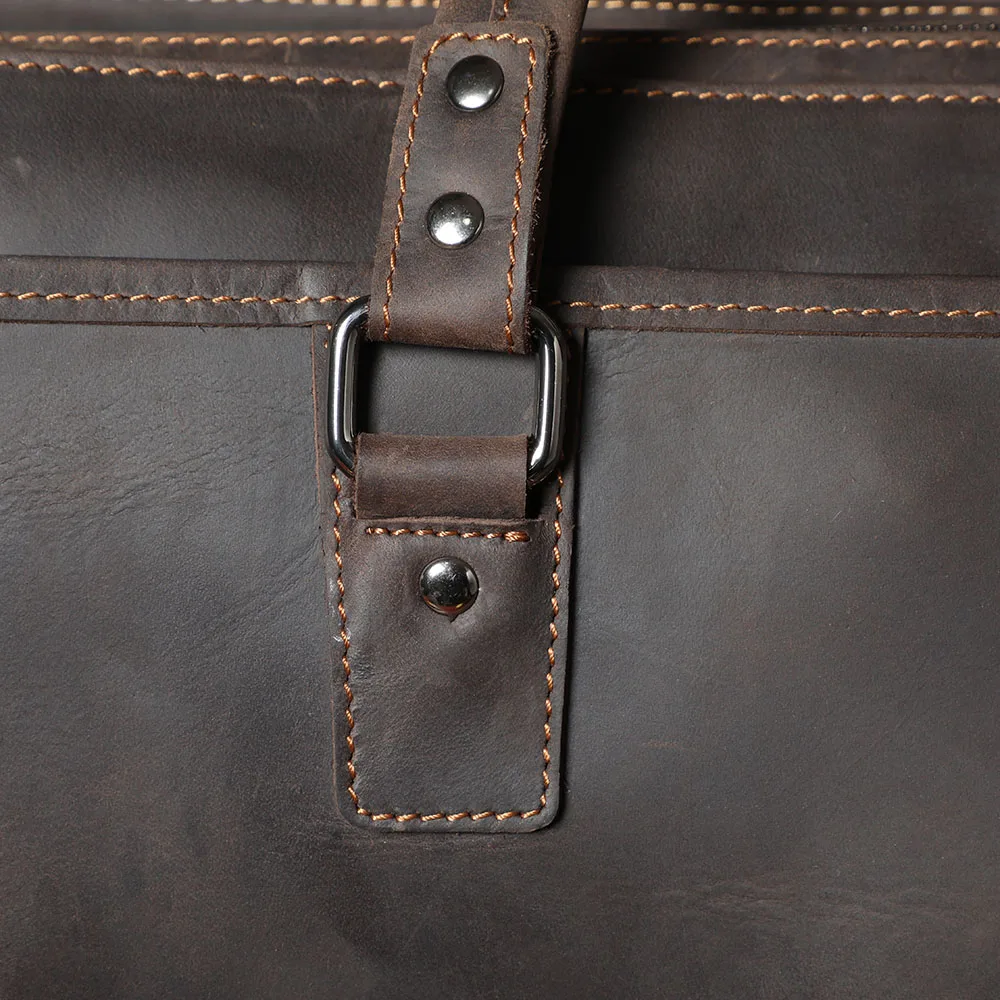 S.WORKER Vintage Echtleder Herren-Aktentasche 15“ Laptop-Handtasche Schultertaschen Retro Casual Stil – Detail 10