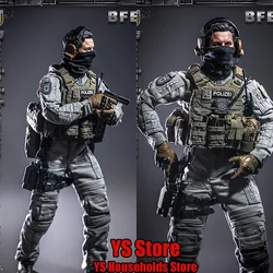 KT8008 1/6 BFE+ Counter Terrorism PolIze Force Cloth Man Action Figure Mini Static Rifle Model Ornament 12