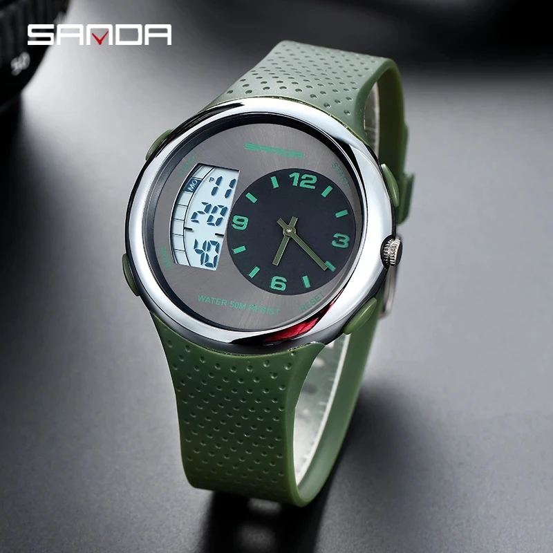 Fashion Sanda Top Band 763 Shockproof Luminous Mode Fashion Men Sports Quartz Business Electronic Watch Fall-proof Montre Homme