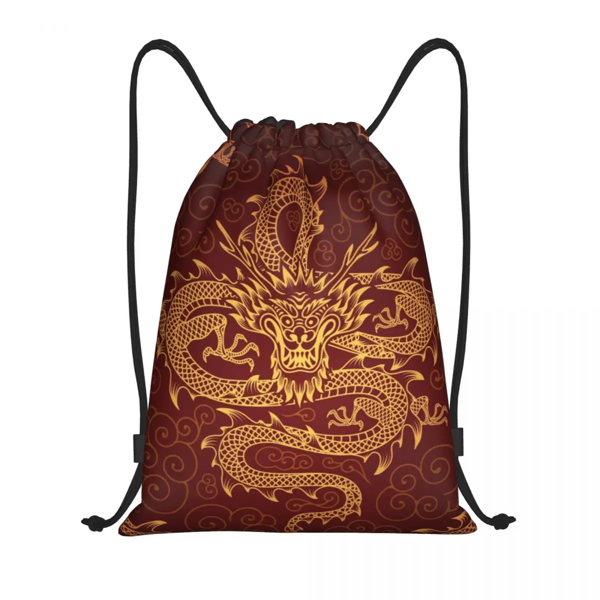 Dragon Totem Asian Style Drawstring Bag for Training Yoga Backpacks Men Women Chinese Oriental Mythical Sports Gym Sackpack