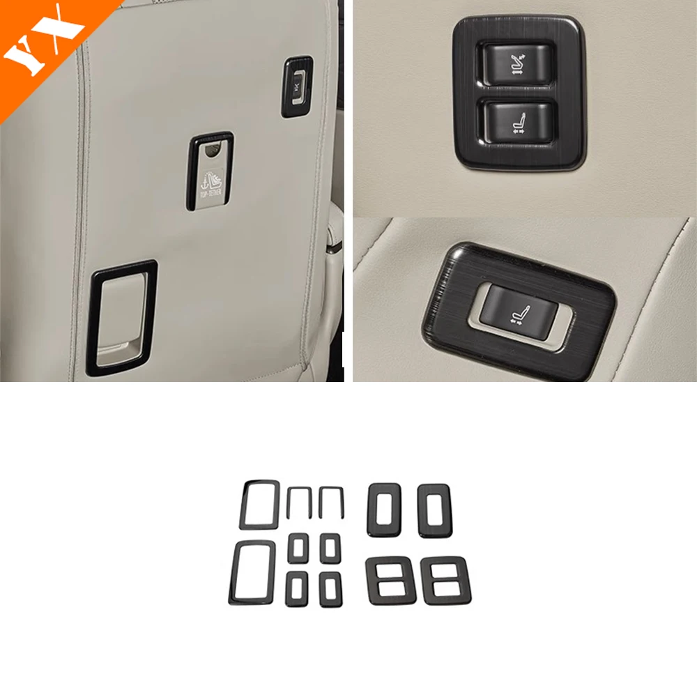 

For Toyota ALPHARD 2024-2026 Stainless Black Interior Accessories Inner Handle Cover Sunshade Button Cover Tail Door Switch