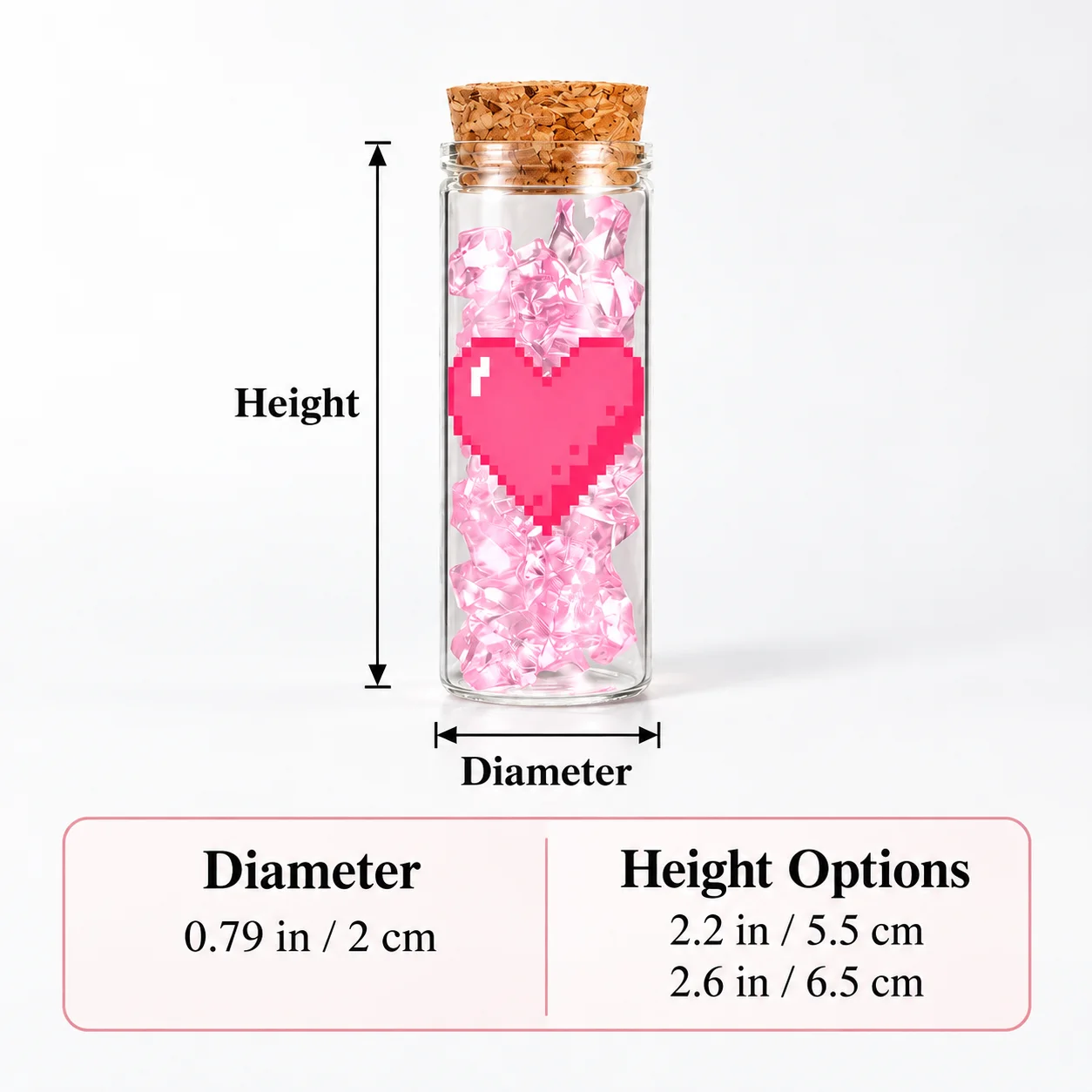 Custom Glass Jar Pattern Crystal Sticker Memory Jar with Cork Stopper Key Lock Elf Pendant Wish Bottle Keepsake for Wedding