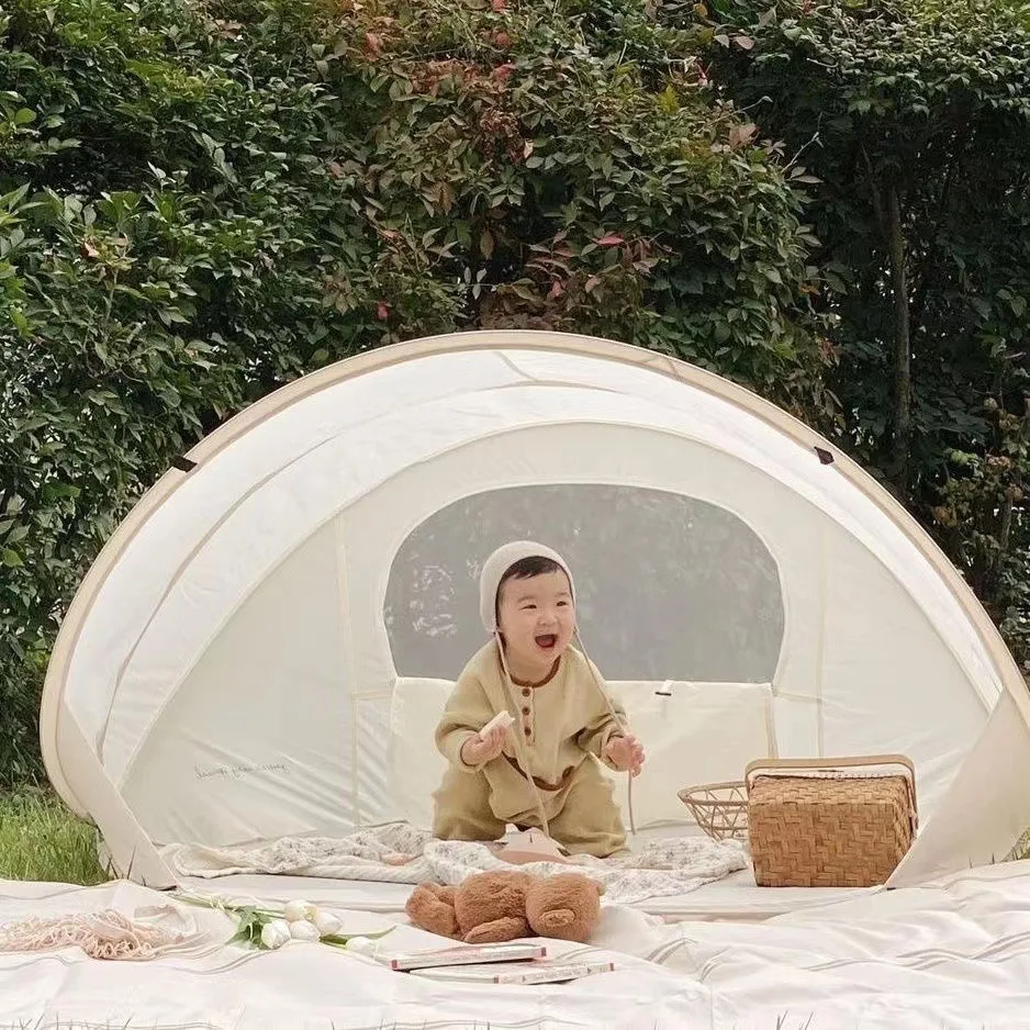한국어 Instagram 어린이 야외 텐트 태양 보호 원 클릭 스토리지 게임 하우스 장난감 캠핑 휴대용 창 텐트