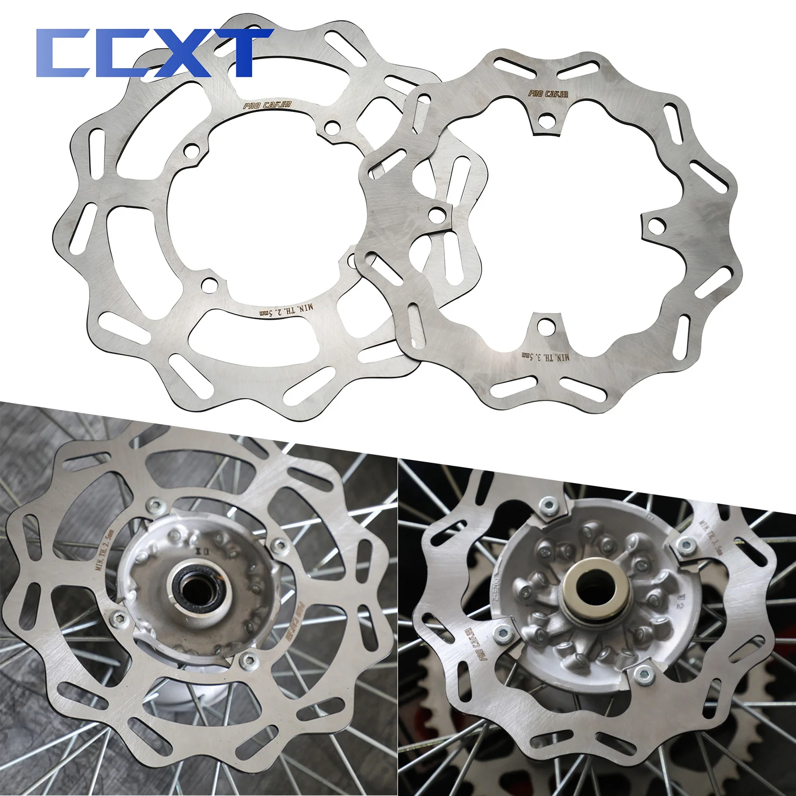 For Kawasaki KX125 KX250 2006 - 2008 KX250F KX450F 2006 - 2021 KLX450R 2007 - 2021 240mm 270mm Front Rear Brake Disc Rotor Parts