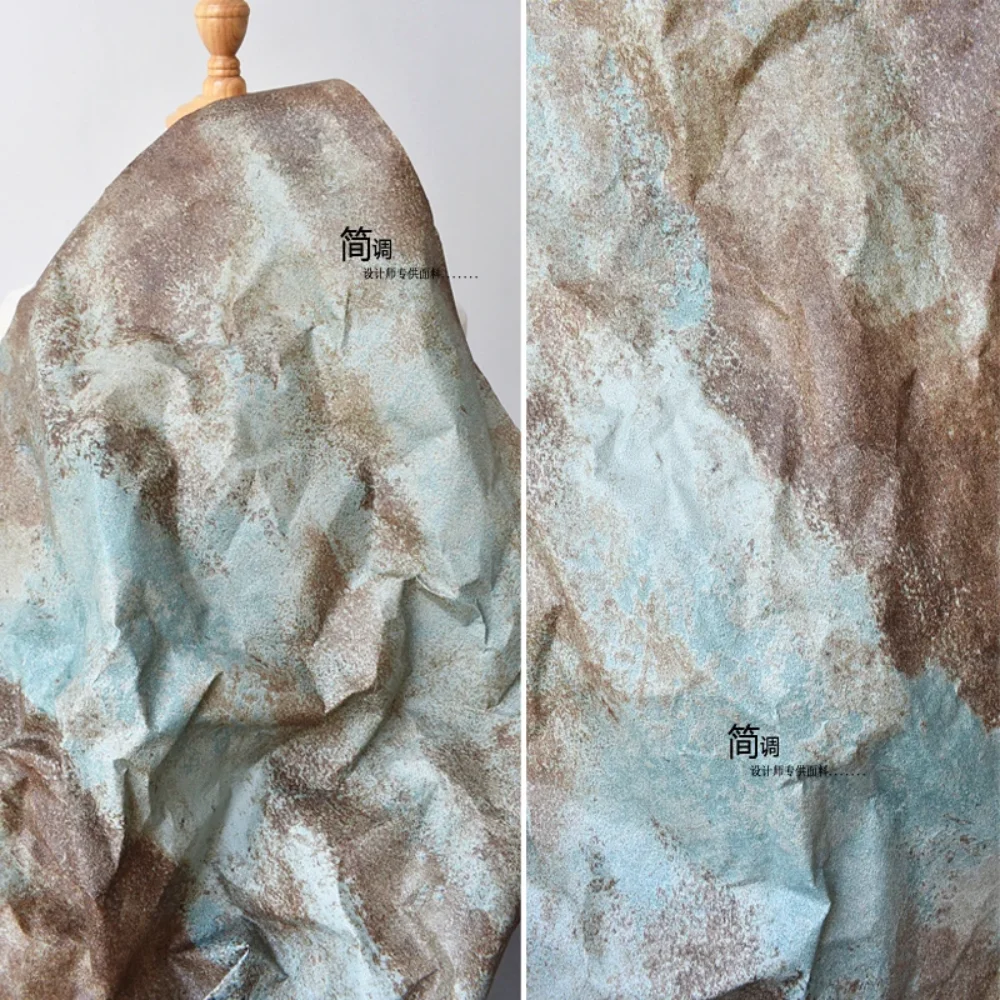 

Синяя кофеварка Старый узор Бумажная ткань Свадебные украшения Ткани для верхней одежды Дизайнерская ткань