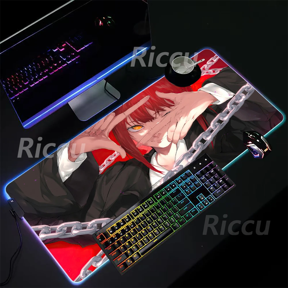 Chainsaw Man comic mouse Pad Table mats High definition prining RGB Mouse Pad Desktop games XXL Large Sixe accessories mouse pad