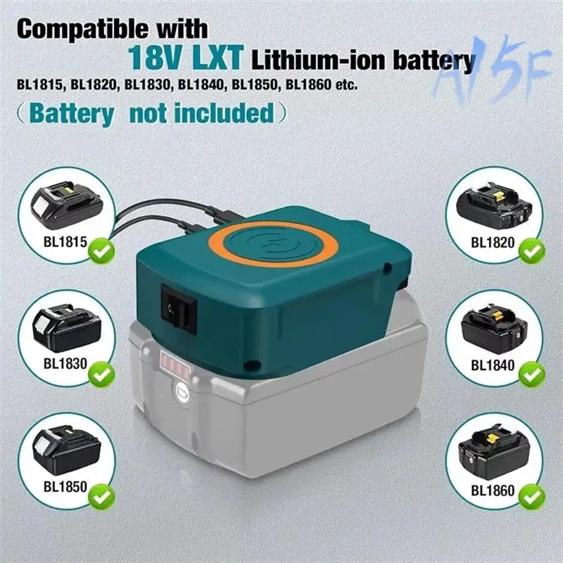 

A15F-USB Charger Adapter For For 18V Wireless Chargingg For BL1840 BL1850 BL1860