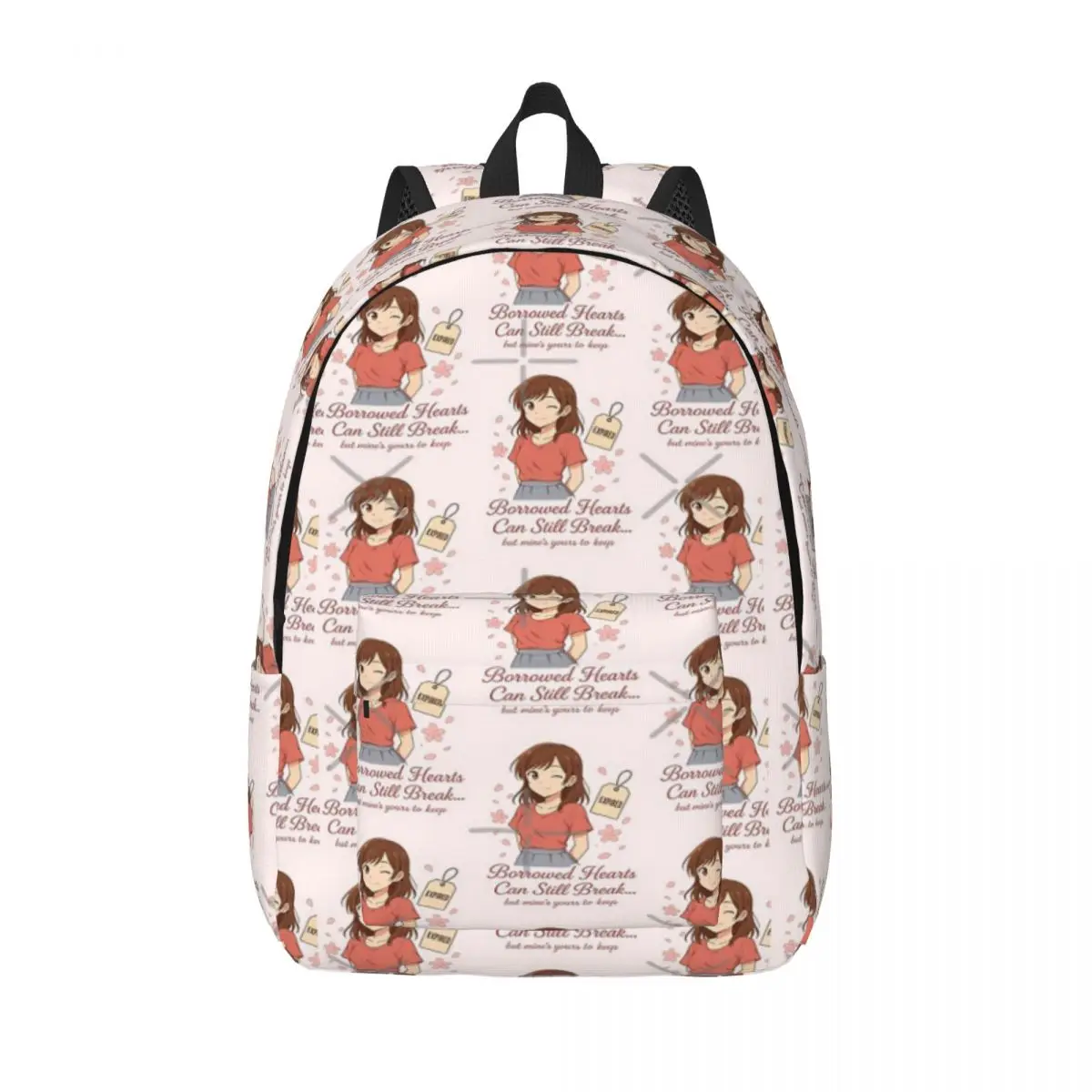 

Опущенные сердца Романтический аниме-стиль Девушка Искусство Простой и стильный рюкзак Холщовый рюкзак Сумка