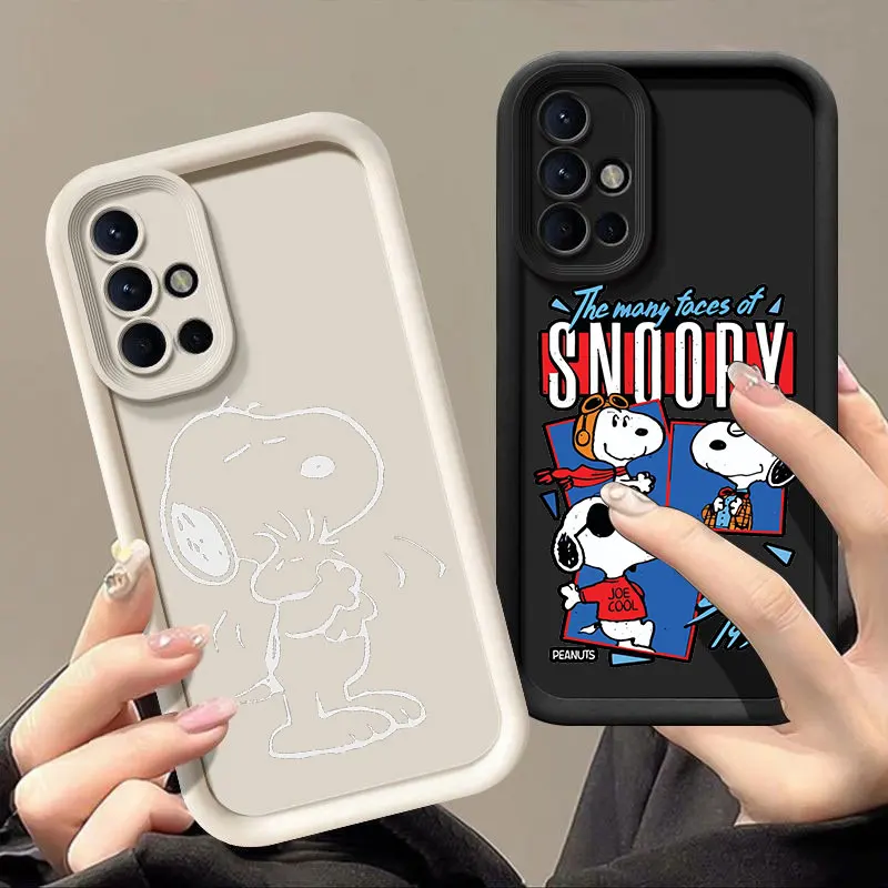 Big Head S-Snoopy Phone Case For Samsung A13 A22 A33 A34 A35 A53 A54 A55 A73 5G A12 A14 A15 A16 A23 A24 A25 A32 A52 A71 A72