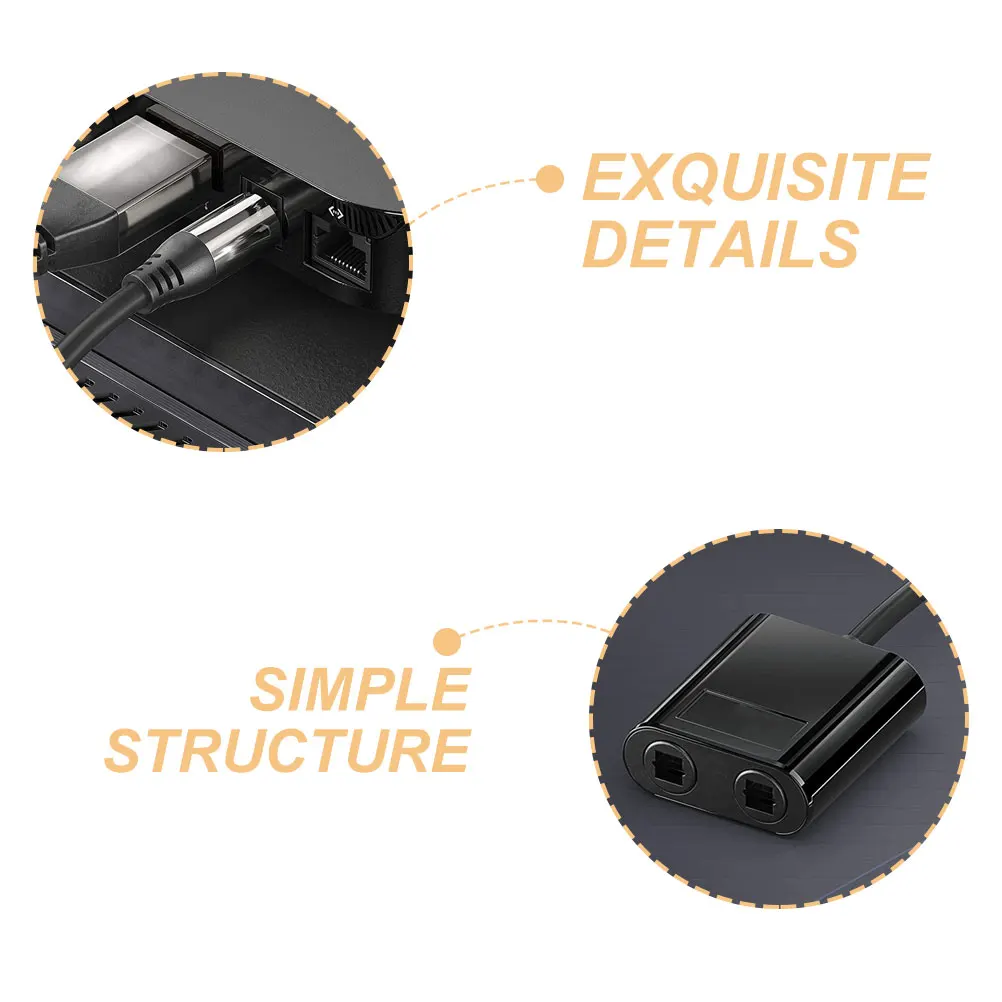 

Optical 1-In-2 Out Fiber Optic Splitter Replacement Lightweight Portable Cable Splitter For Surround Sound