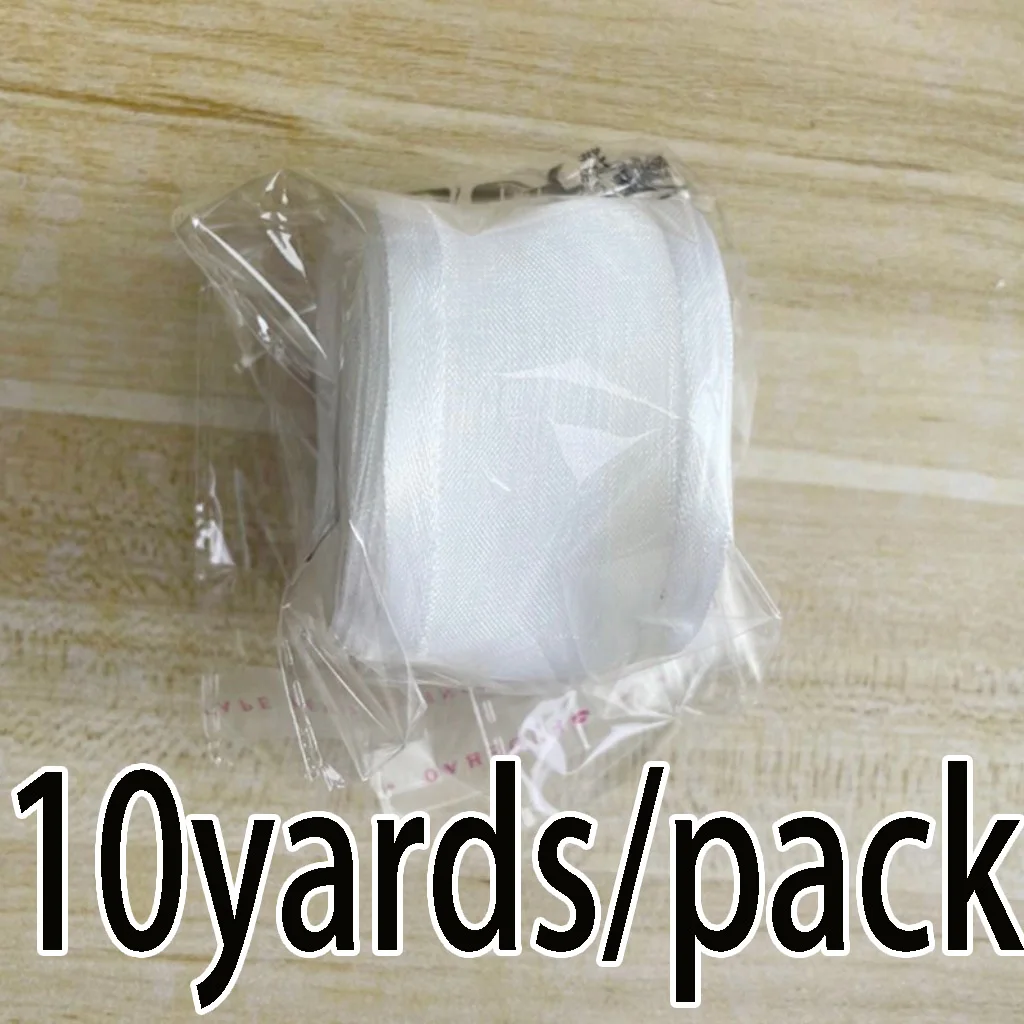(10 yards/roll) 38mm nastro di organza bianco a doppia faccia nastri regalo all\'ingrosso confezione regalo