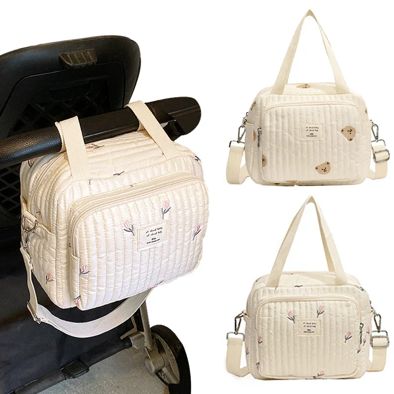 Korea Mommy Bag Baby Stroller Nappy Bag Baby Diaper Organizer Portable Tote Bags Maternity Multi-function Travel Messenger Bags