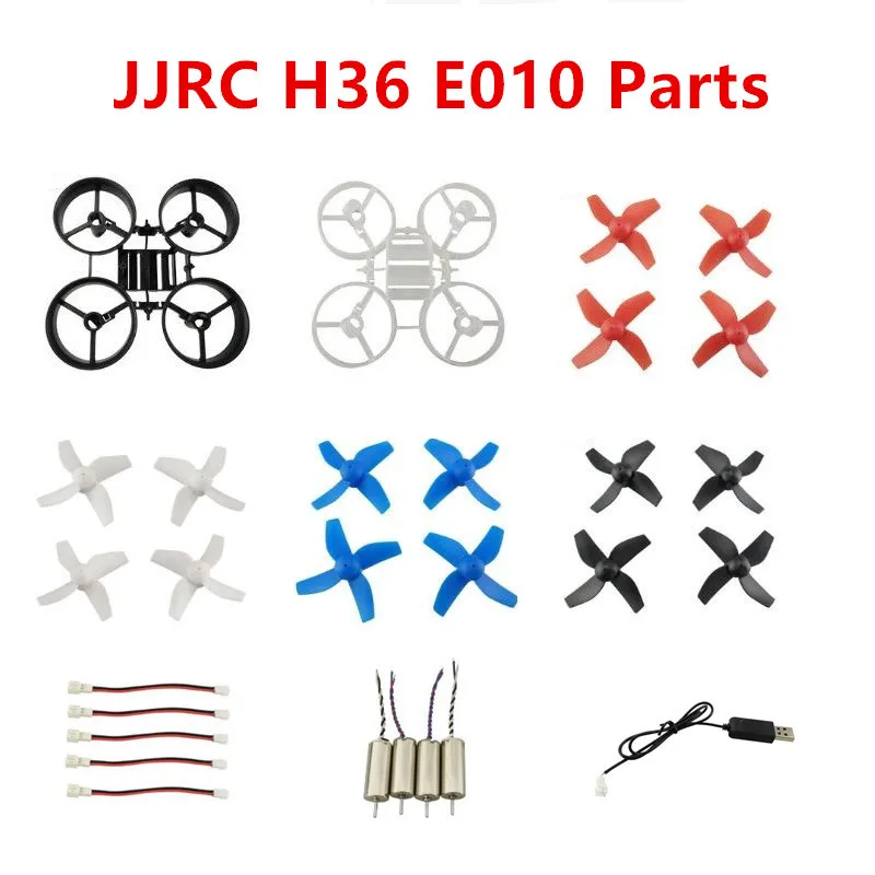 JJRC H36 MINI RC RC Drone Quadcopter Spare Parts Frame Propeller Blade CW CCW Motor Charging Cable E010 Accessories