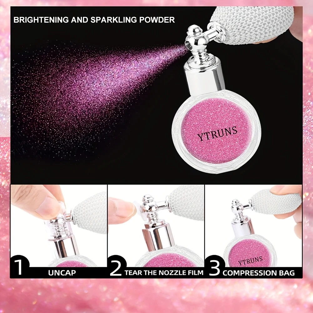 สเปรย์กลิตเตอร์ดาว, ระบบผสมสี, ไฮไลท์เตอร์แต่งหน้าบนร่างกาย, ผงกลิตเตอร์ละเอียด 3 มิติ เหมาะสำหรับการแสดง