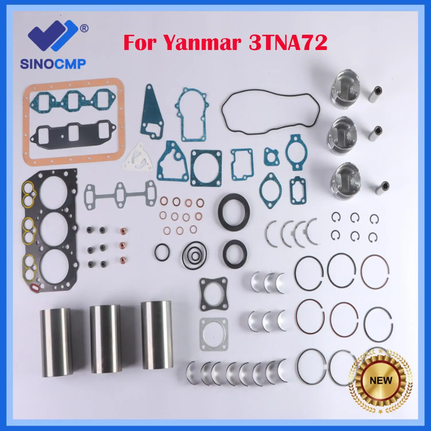 

1set Engine Rebuild Overhaul Kit For Yanmar 3TNA72 3TNA72L 3TNA72UJ Engine Excavator Parts