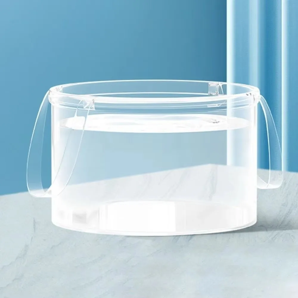 6.8L/12L Foldable Transparent Bucket Portable with Handle Laundry Basin Plastic Leak-proof Picnic Fruit Basket