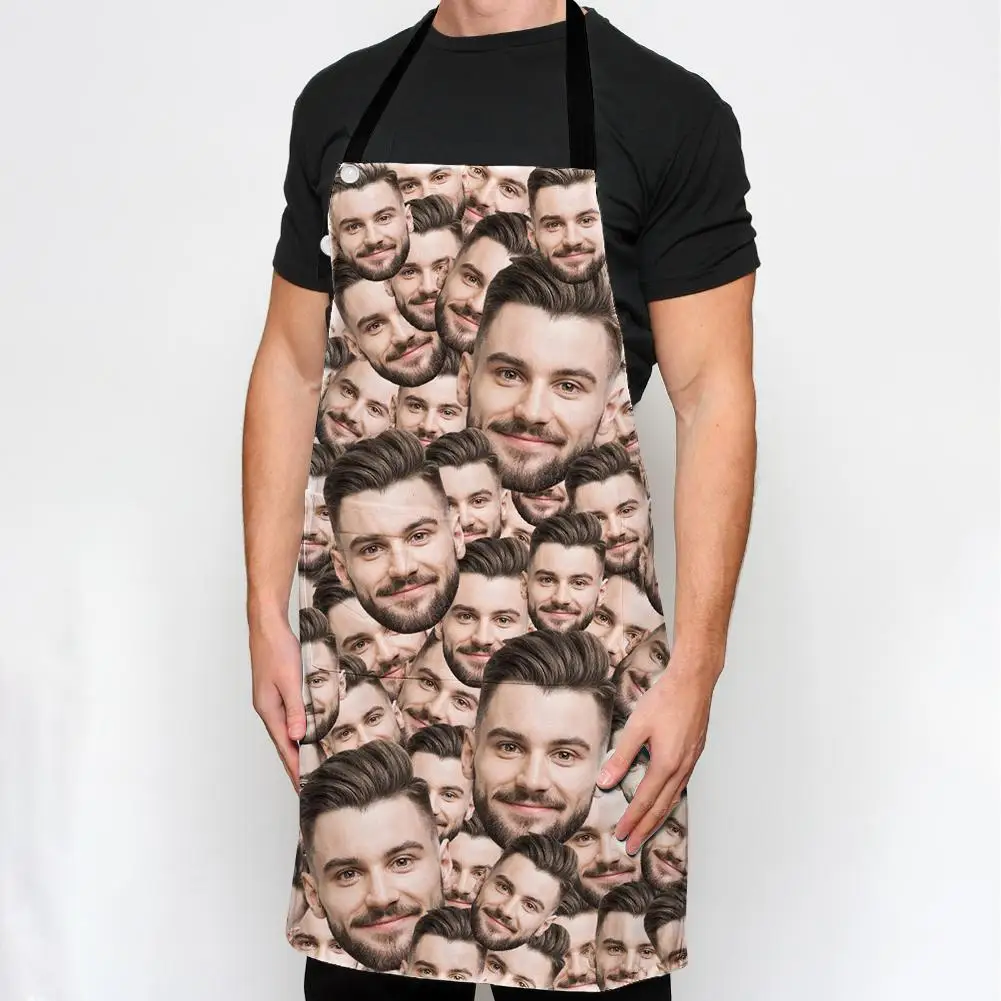 남녀공용 맞춤형 앞치마, 개인 맞춤 텍스트, 유니섹스 조절 가능한 포켓 앞치마, 요리사 주방 앞치마 선물