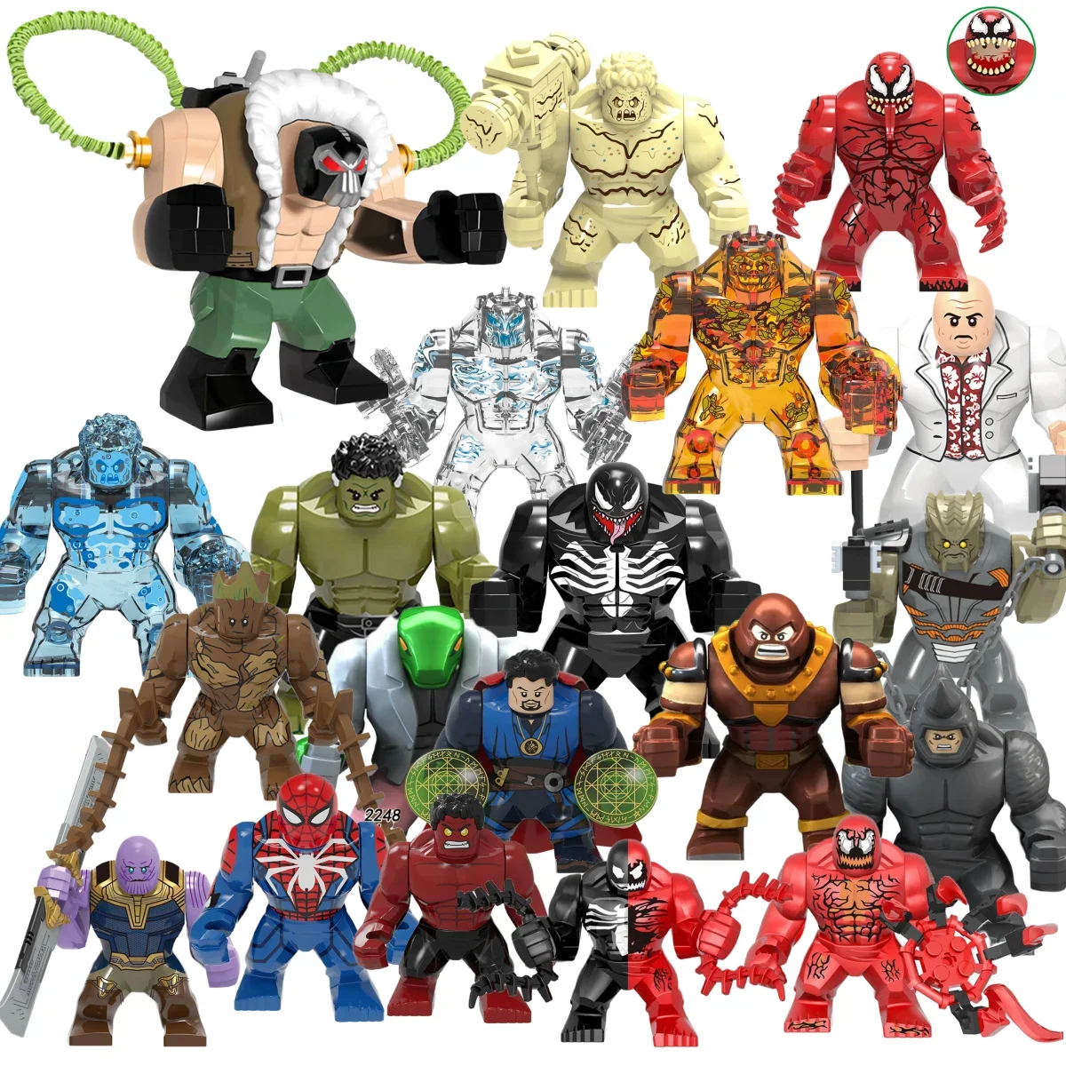 Disney-Mini Building Blocks Modelo, Figuras Tijolo, Grande Duende, Homem-Aranha, Homem de Ferro, Veneno, Capitão Falcão, Deadpool, Armadura Técnica, Cidade Presente Brinquedos