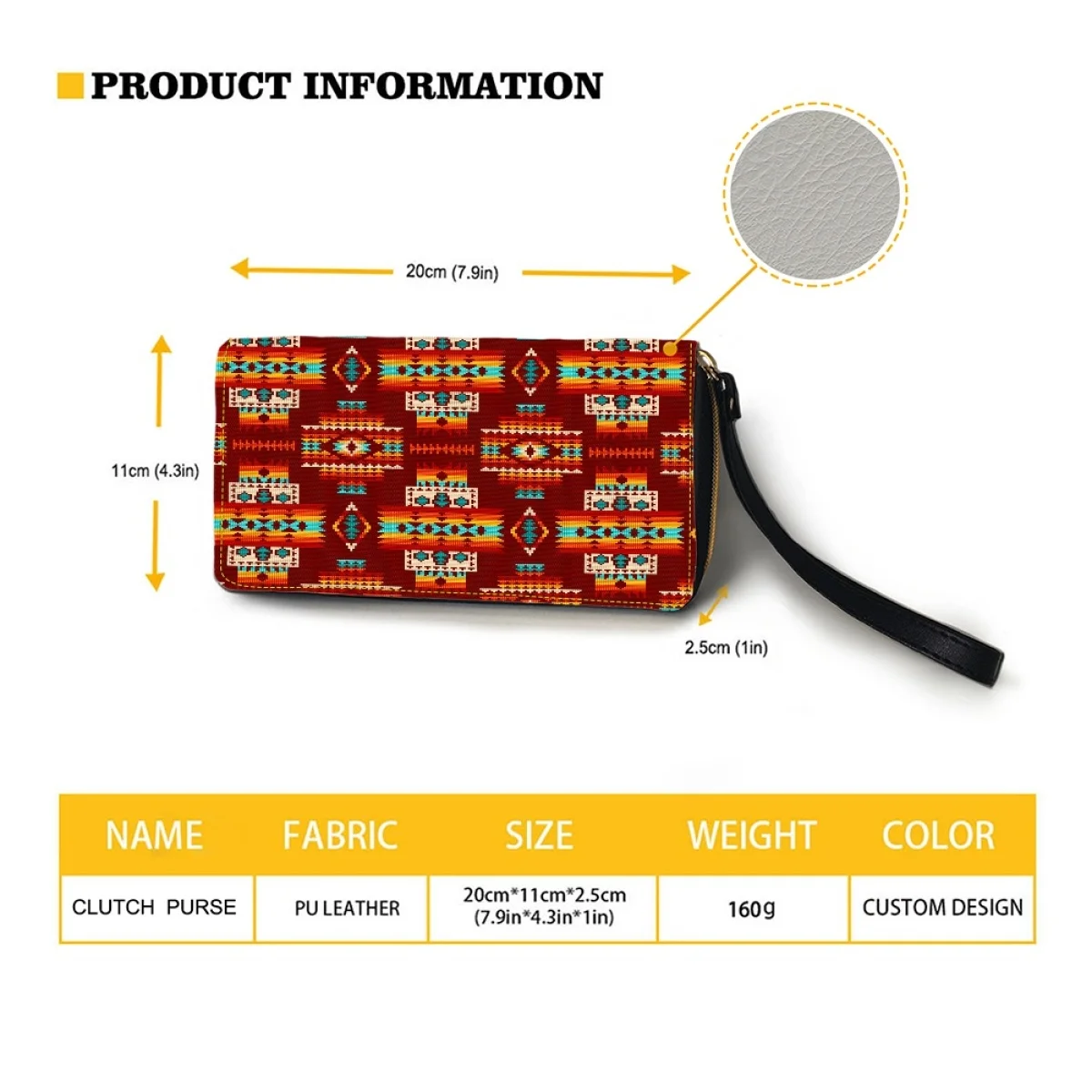 Tribal Red Pattern Fashion Leather Women Wallet Zipper Long Purse for Female Multifunction Travel Card Holder Girls Cash Bags