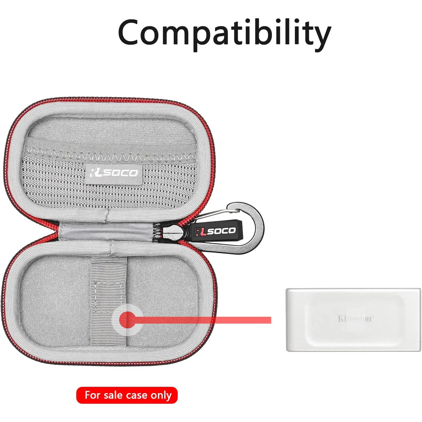 Przenośne etui ochronne do dysków SSD Kingston XS1000 / XS2000 / XS1000R 1TB/2TB/4TB/500 GB, wysokowydajny zewnętrzny dysk półprzewodnikowy — zdjęcie produktu 2
