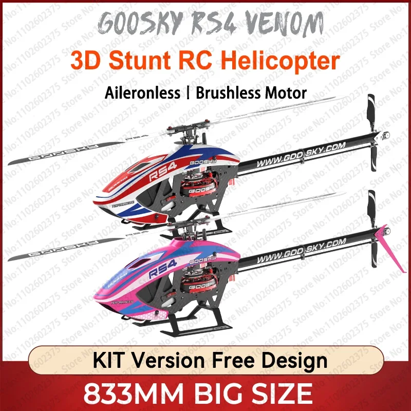 

Goosky RS4 Venom Standard Version 3D Stunt Rc Helicopter Kit Remote Control Model Helicopter