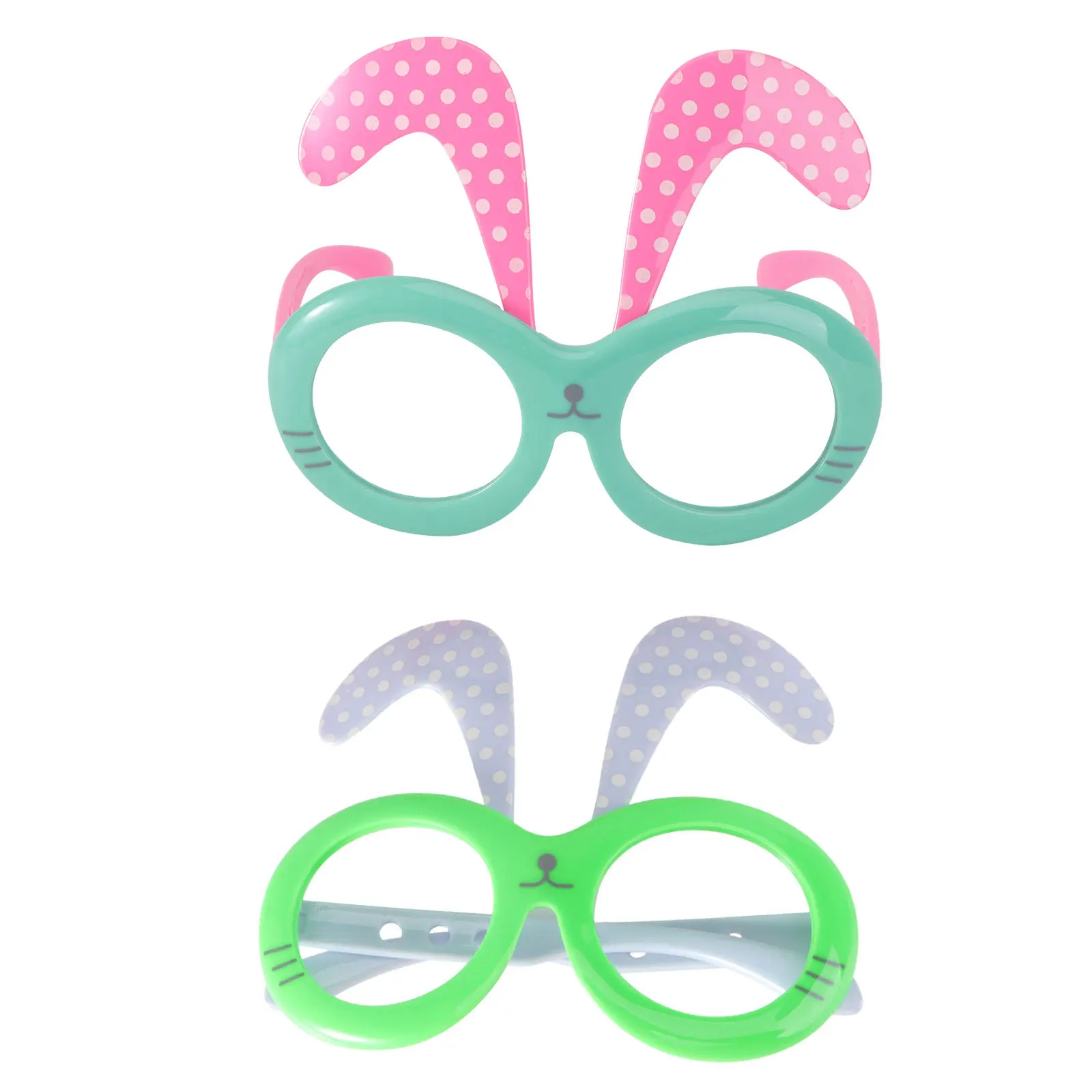 2Pairs Rabbit Eyeglasses Festival Eyewear Mask Colorful Easter Party Glasses for Adults Kids Fun Bunny Costume Accessories