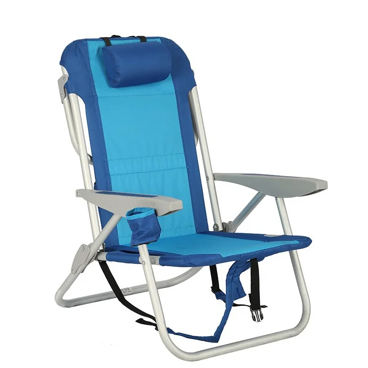 

Outdoor Comfortable 5-Positions Portable Lightweight Folding Aluminum Camping Picnic Beach Lounge Chair with Cup Holder
