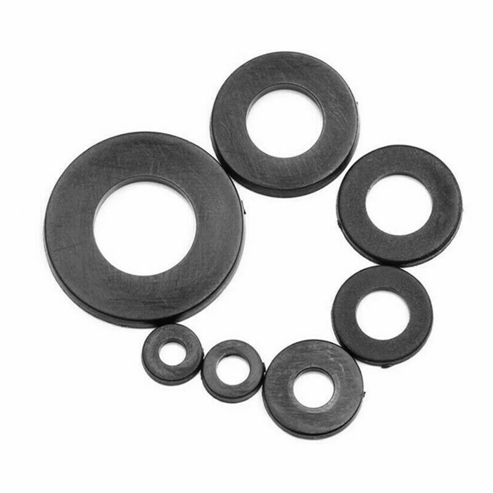 Washer Durable  Black Nylon Rubber 364pcs/Set Flat Ring Repair Washer Gasket Comes with A Plastic Box For Metric M2-M8